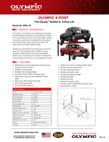 Olympic 4PXL-10 “The Dually” Portable 10,000 lb. Maintenance & Storage Four Post Lift