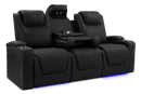 Valencia Oslo Luxury Console Home Theater Seating Console Row of 3 Dropdown Center, Onyx