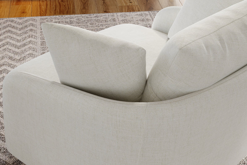 Valencia Giorgia Glacier White Fabric Accent Chair, Beige