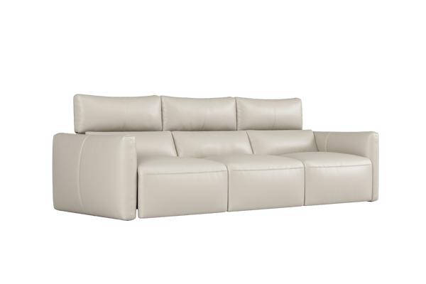 Valencia Alessia Leather Three Seats Recliner Sofa, Beige