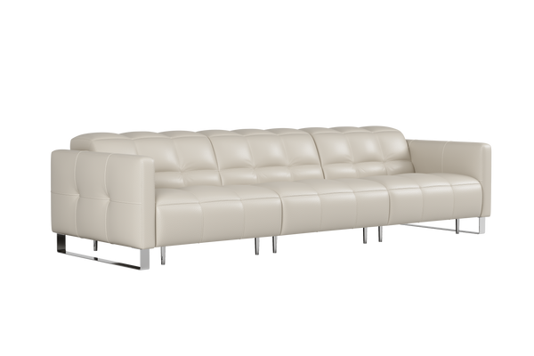 Valencia Sofia Leather Three Seats Power Recliner Sofa, Cream