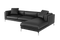 Valencia Zadar Leather Sofa with Right Chaise, Black