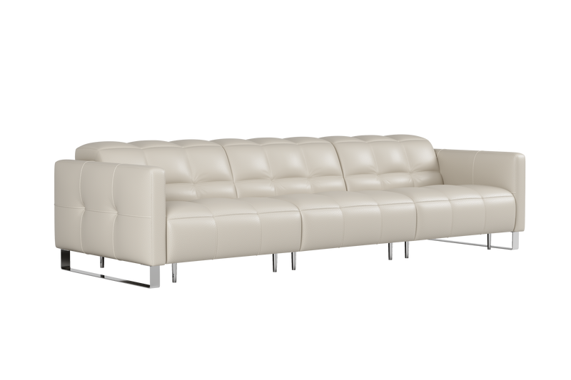 Valencia Sofia Leather Three Seats Power Recliner Sofa, Cream
