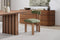 Valencia Carlo Natural Oak Wood Green Mohair Dining Chair, Green (Set of 2)