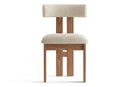 Valencia Carlo Natural Oak Wood Boucle Dining Chair, Beige (Set of 2)