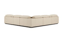 Valencia Carmen Leather L-Shape Dual Recliner with Console Sofa, Beige