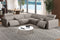 Valencia Carmen Leather L-Shape Dual Recliner with Console Sofa, Light Grey