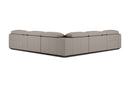 Valencia Carmen Leather L-Shape Dual Recliner with Console Sofa, Light Grey
