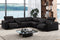Valencia Carmen Leather L-Shape Dual Recliner with Console Sofa, Black