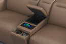 Valencia Carmen Leather L-Shape Dual Recliner with Console Sofa, Brown