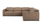 Valencia Carmen Leather L-Shape Dual Recliner Sofa, Brown