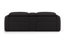 Valencia Carmen Leather Loveseat Dual Recliner with Console Lounge, Black