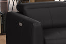 Valencia Carmen Leather Loveseat Dual Recliner with Console Lounge, Black