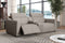 Valencia Carmen Leather Loveseat Dual Recliner with Console Lounge, Light Grey