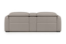 Valencia Carmen Leather Loveseat Dual Recliner with Console Lounge, Light Grey