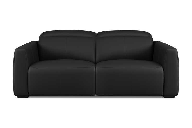 Valencia Carmen Leather 79.5" Loveseat with Dual Recliner Sofa, Black