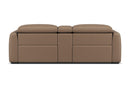 Valencia Carmen Leather Loveseat Dual Recliner with Console Lounge, Brown