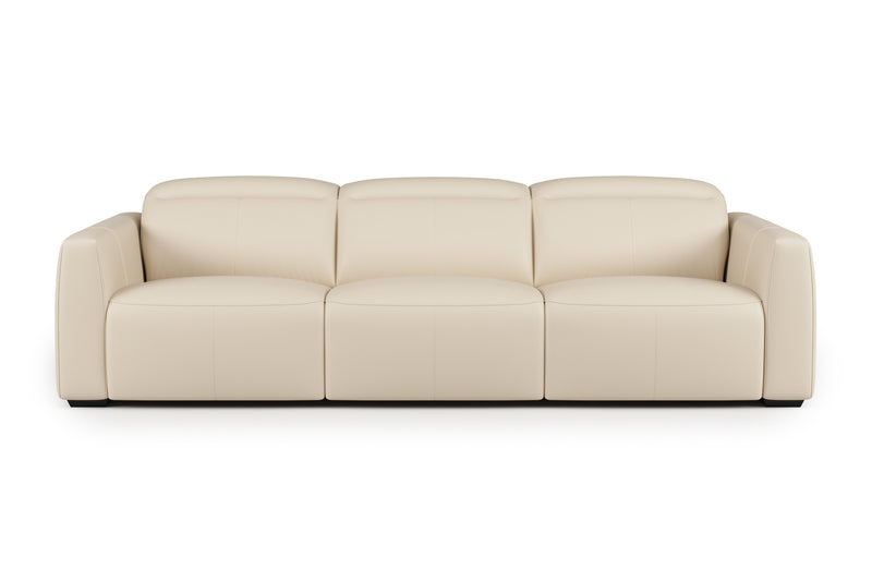 Valencia Carmen Leather Three Seats with Dual Recliner Sofa, Beige
