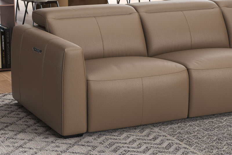 Valencia Carmen Leather Three Seats with Dual Recliner Sofa, Brown