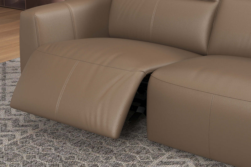 Valencia Carmen Leather Three Seats with Dual Recliner Sofa, Brown