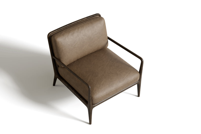Valencia Cassian Full-Aniline Leather Accent Chair, Brown
