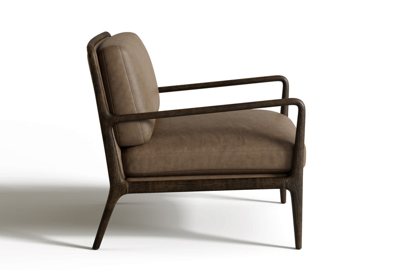 Valencia Cassian Full-Aniline Leather Accent Chair, Brown