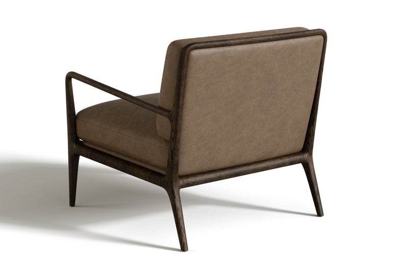 Valencia Cassian Full-Aniline Leather Accent Chair, Brown