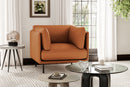 Valencia Chloe Top Grain Leather Accent Chair, Cognac