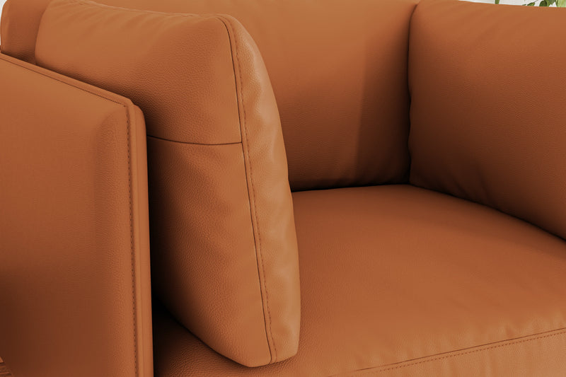 Valencia Chloe Top Grain Leather Accent Chair, Cognac
