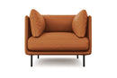 Valencia Chloe Top Grain Leather Accent Chair, Cognac