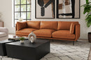 Chloe Top Grain Leather Three Seats Sofa, Cognac