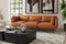 Chloe Top Grain Leather Three Seats Sofa, Cognac