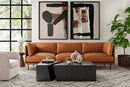 Chloe Top Grain Leather Three Seats Sofa, Cognac