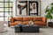 Chloe Top Grain Leather Three Seats Sofa, Cognac