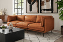 Chloe Top Grain Leather Three Seats Sofa, Cognac