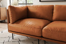 Chloe Top Grain Leather Three Seats Sofa, Cognac