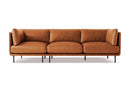 Chloe Top Grain Leather Three Seats Sofa, Cognac