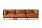 Chloe Top Grain Leather Three Seats Sofa, Cognac