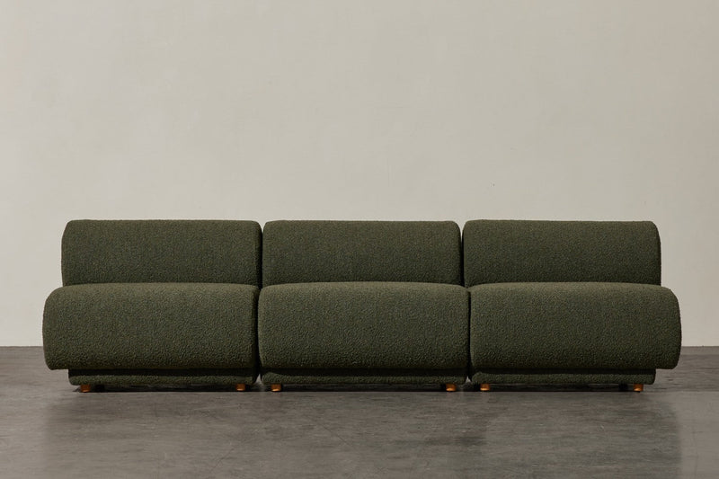 Valencia Christina Boucle Fabric Left Arm Sofa, Olive Green