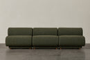 Valencia Christina Boucle Fabric Armless Sofa, Olive Green
