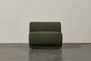 Valencia Christina Boucle Fabric Armless Sofa, Olive Green