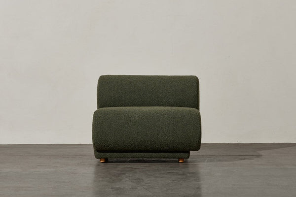 Valencia Christina Boucle Fabric Right Arm Sofa, Olive Green