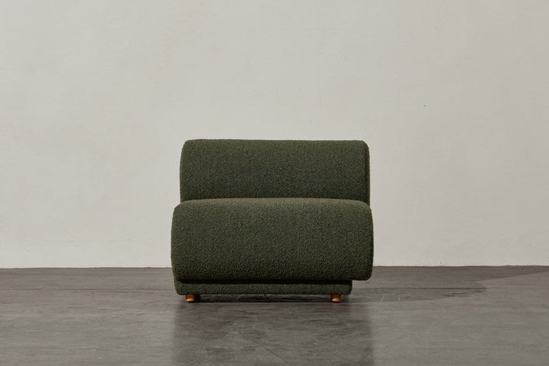 Valencia Christina Boucle Fabric Right Arm Sofa, Olive Green