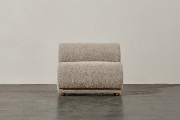Valencia Christina Boucle Fabric Armless Sofa, Beige