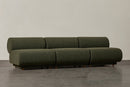 Valencia Christina Boucle Fabric Armless Sofa, Olive Green