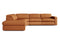 Valencia Clara Leather Reclining Sectional Sofa, Left Hand Chaise, Cognac