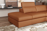 Valencia Clara Leather Reclining Sectional Sofa, Left Hand Chaise, Cognac