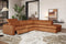 Valencia Clara Leather Reclining Sectional Sofa, Right Hand Chaise, Cognac