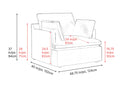 Valencia Isola Cloud Top Grain Leather Theater Lounge Modular Sofa Accent Chair, Black Color
