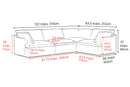Valencia Isola Cloud Top Grain Leather Theater Lounge Modular Sofa Right Modular, Black Color